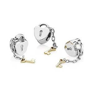 Pandora Two-Tone Key To My Heart Charm - RETIRED